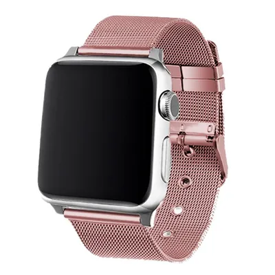 Cooles rosa Metallarmband für Apple Watch 42/44/45 mm Serie 1/2/3/4/5/6/7/SE