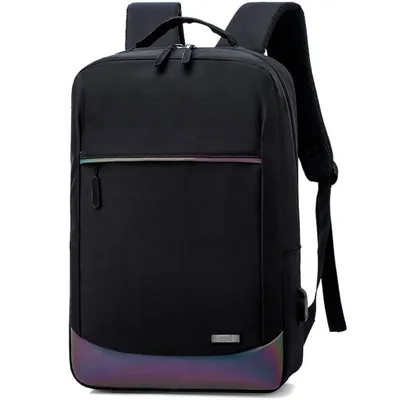 Cooler reflektierender Laptop-Rucksack bis 16 Zoll, Schwarz