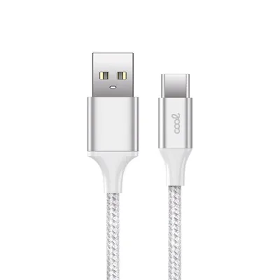 Cooles Nylon USB-C-Kabel 1,2 m Weiß
