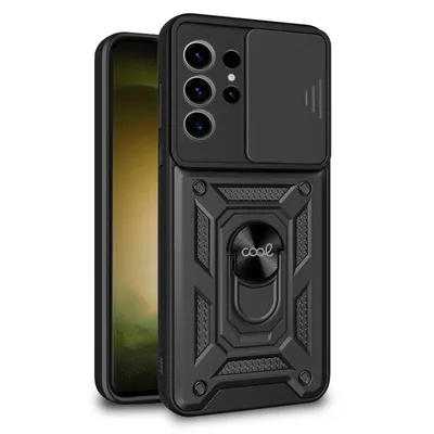 Coole schwarze Hartringhülle für Samsung S918 Galaxy S23 Ultra