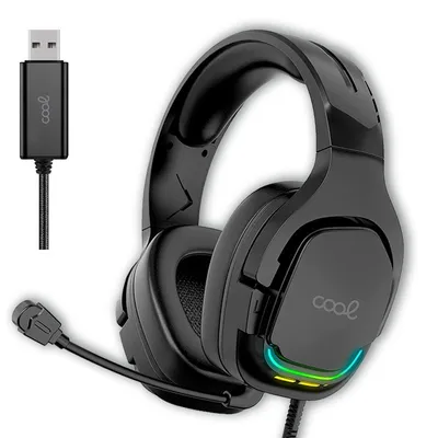 Cool abgestimmte Stereo-PC/PS4/PS5/Xbox-Gaming-Kopfhörer, LED, RGB, USB 7.1, Schwarz