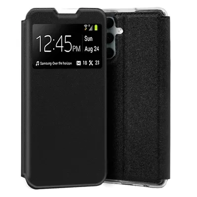 Coole schwarze glatte Flip-Cover-Hülle für Samsung A346 Galaxy A34 5G
