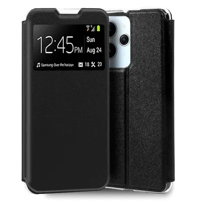 Coole schlichte schwarze Flip-Cover-Hülle für Xiaomi Redmi 12 / Redmi 12 5G