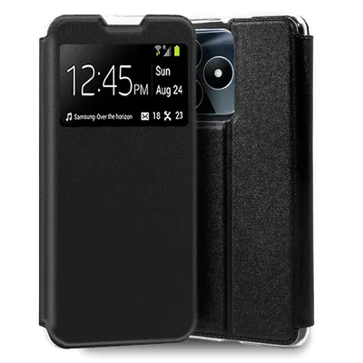 Coole glatte schwarze Flip-Cover-Hülle für Realme C53