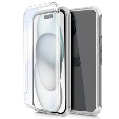 Coole transparente 3D-Silikonhülle vorne/hinten für das iPhone 15
