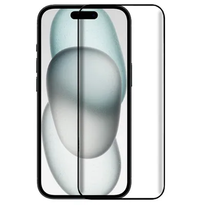 Cooler, vollständiger 3D-Displayschutz aus gehärtetem Glas in Schwarz für das iPhone 15/16