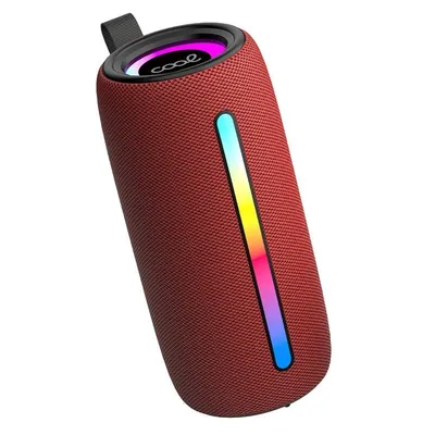 Cooler tragbarer Bluetooth-Lautsprecher für den Schreibtisch, FM-Radio/USB/MicroSD, 10 W, Granatrot
