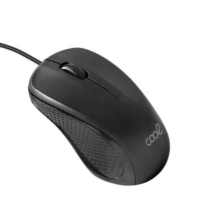 Coole Maus mit USB-Kabel, Schwarz, 1200 DPI