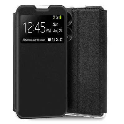 Coole glatte schwarze Flip-Cover-Hülle für Oppo A38