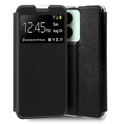 Coole schlichte schwarze Flip-Cover-Hülle für Xiaomi Redmi 13C/Poco C65