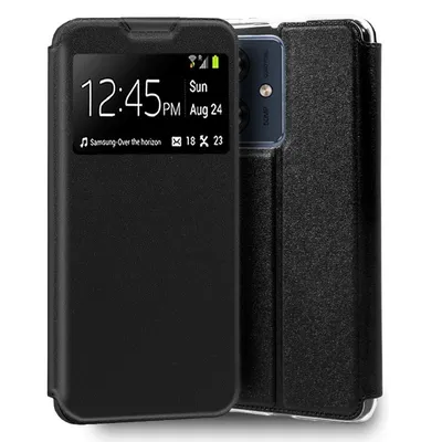 Coole glatte schwarze Flip-Cover-Hülle für Motorola Moto G54 5G