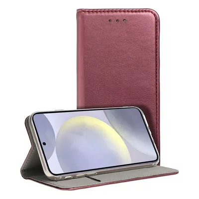 Coole, schlichte Book-Type-Klapphülle in Burgunderrot für das Samsung Galaxy S24