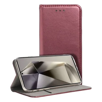 Coole schlichte Burgunder Flip Cover Book Style Hülle für Samsung Galaxy S24 Ultra