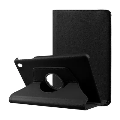 Coole schwarze glatte Kunstlederhülle für Samsung Galaxy Tab A9 X110 / Tab A11