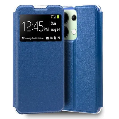 Coole schlichte blaue Book-Type-Flip-Cover-Hülle für Xiaomi Redmi Note 13