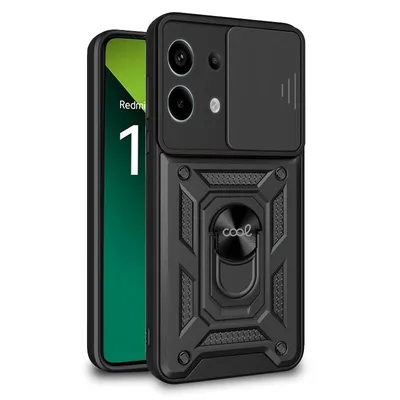 Coole schwarze Hartringhülle für Xiaomi Redmi Note 13 Pro 5G / Poco X6 5G