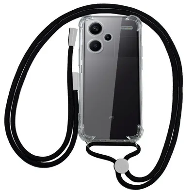 Coole schwarze Lanyard-Hülle für Xiaomi Redmi Note 13 Pro Plus 5G