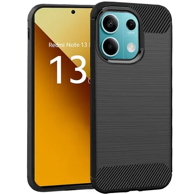 Cooles schwarzes Carbon-Case für Xiaomi Redmi Note 13 5G
