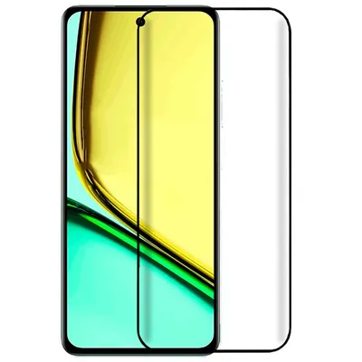 Cooler, vollständiger 3D-Displayschutz aus gehärtetem Glas in Schwarz für Realme C67
