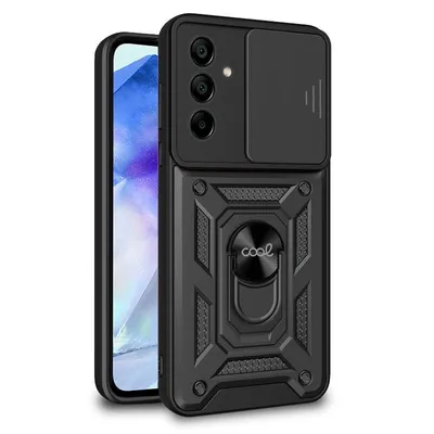 Coole schwarze Hartringhülle für Samsung A556 Galaxy A55 5G