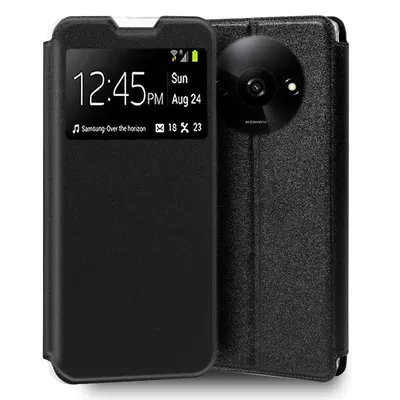 Cooles Flip Cover Book Case für Xiaomi Redmi A3 Lisa Schwarz