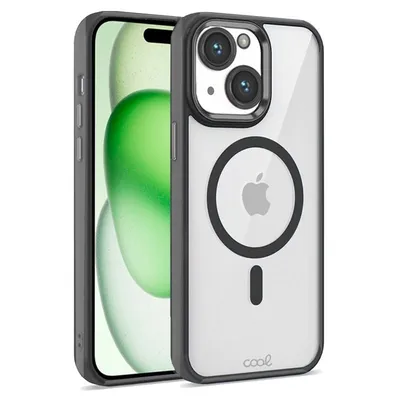 Coole magnetische Hülle mit schwarzem Rand für das iPhone 15 Plus