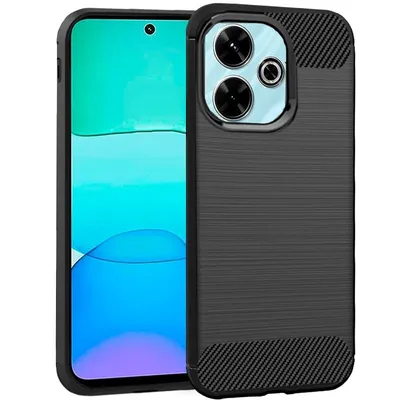 Cooles stoßfestes Carbon Black Case für Xiaomi Redmi 13 / Poco M6