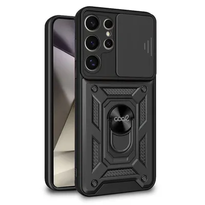 Coole AntiShock-Hülle mit schwarzem Befestigungsring für Samsung S928 Galaxy S24 Ultra