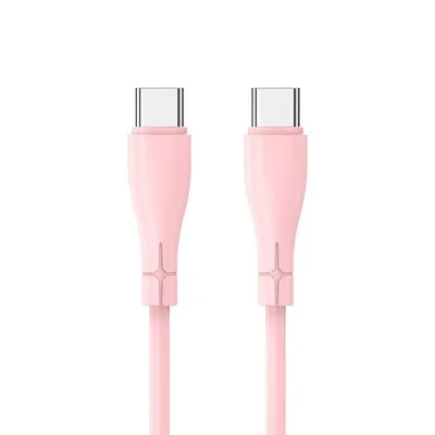 Cooles universelles Silikon-USB-Kabel Typ C auf Typ C 1 m Rosa