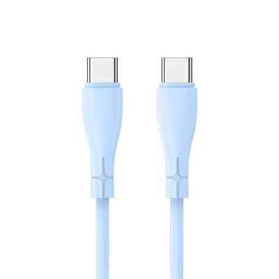 Cooles universelles Silikon-USB-Kabel Typ C auf Typ C, 1 m, Hellblau