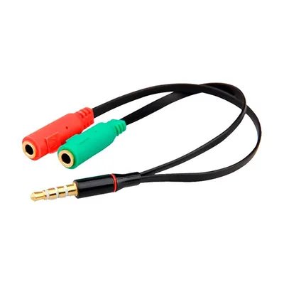 Cooler Dual-Input-Adapter auf 3,5-mm-AUX-Buchse, universell, 20 cm, Schwarz