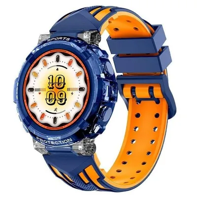 Cool Clever Bluetooth 45mm TFT Transparent Blau Orange Silikonband IP67 SpO2 Herzfrequenz Schlafmonitor