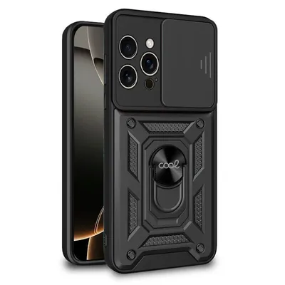 Coole schwarze Hartringhülle für das iPhone 16 Pro