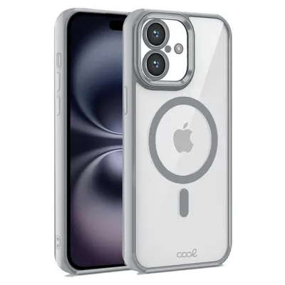 Coole transparente magnetische Hülle mit silbernem Rand für das iPhone 16