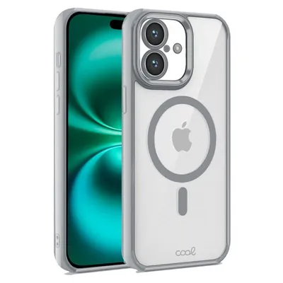 Coole transparente magnetische Hülle mit silbernem Rand für das iPhone 16 Plus