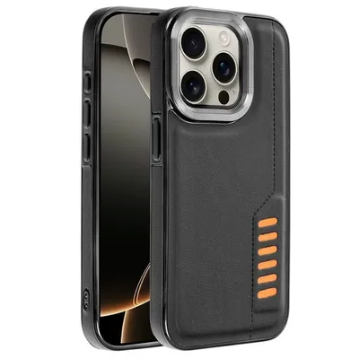 Cool Milano verstärkte TPU-Hülle und schwarzes Kunstleder für das iPhone 16 Pro