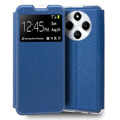 Coole, schlichte, blaue Flip-Cover-Hülle für Xiaomi Redmi 14C / POCO C75