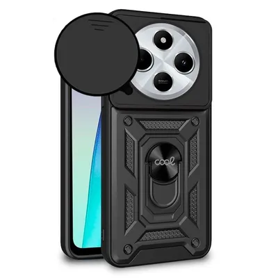 Coole Hülle für Xiaomi Redmi 14C / POCO C75 Hard Ring Schwarz