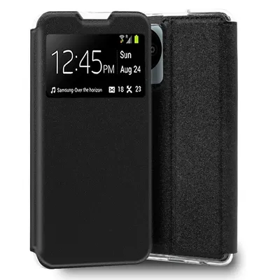 Coole, schlichte schwarze Flip-Cover-Hülle für ZTE Blade A35 Lite
