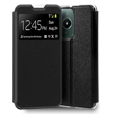 Coole schlichte schwarze Flip-Cover-Hülle für Realme C61/C63