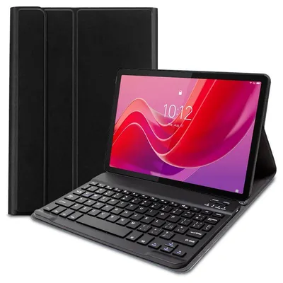Coole schwarze Bluetooth-Tastaturhülle aus Kunstleder für Lenovo Tab M11