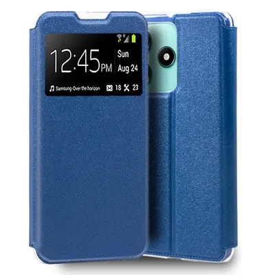 Coole, schlichte, blaue Flip-Cover-Hülle für Xiaomi Redmi Note 14 5G