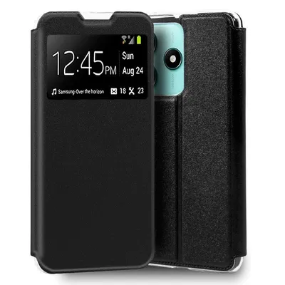 Coole schlichte schwarze Flip-Cover-Hülle für Xiaomi Redmi Note 14 5G