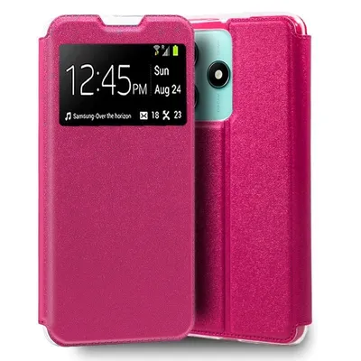 Coole, rosa, schlichte Flip-Cover-Hülle für Xiaomi Redmi Note 14 5G