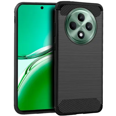 Cooles schwarzes Carbon-Case für Oppo Reno 12 F 4G / 5G / 12 FS 4G / 5G