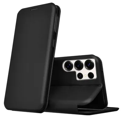 Cooles Flip Cover Elegance Schwarzes Case für Samsung Galaxy S25 Ultra