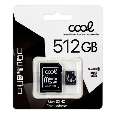 Coole MicroSD-Speicherkarte mit UHS-I-Adapter, 512 GB, Klasse 10