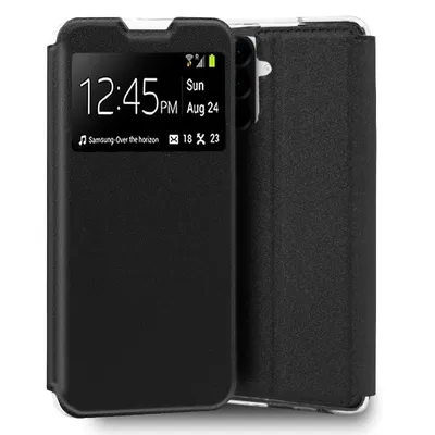 Coole Flip Cover Hülle für Samsung A566 Galaxy A56 5G Glatt Schwarz