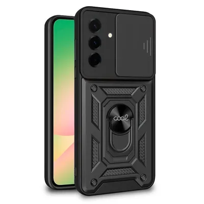 Coole Hülle für Samsung A566 Galaxy A56 5G, Hartring, Schwarz