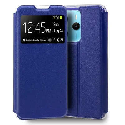 Coole Flip Cover Hülle für Xiaomi Redmi Note 14 Plain Blau